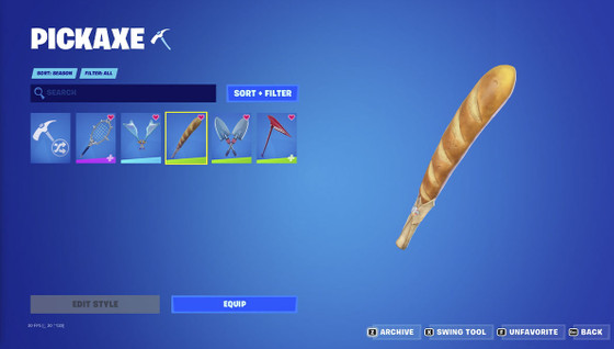 Pioche baguette Fortnite, comment l'obtenir ce nouvel accessoire à la française ?