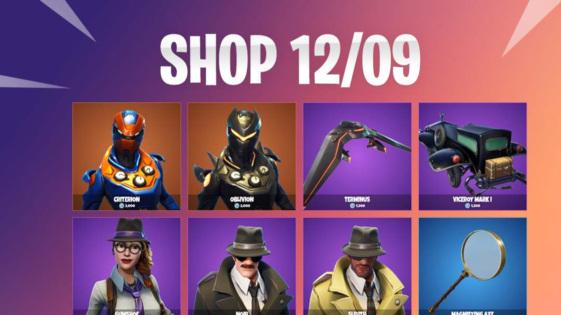 Boutique Fortnite 12 septembre