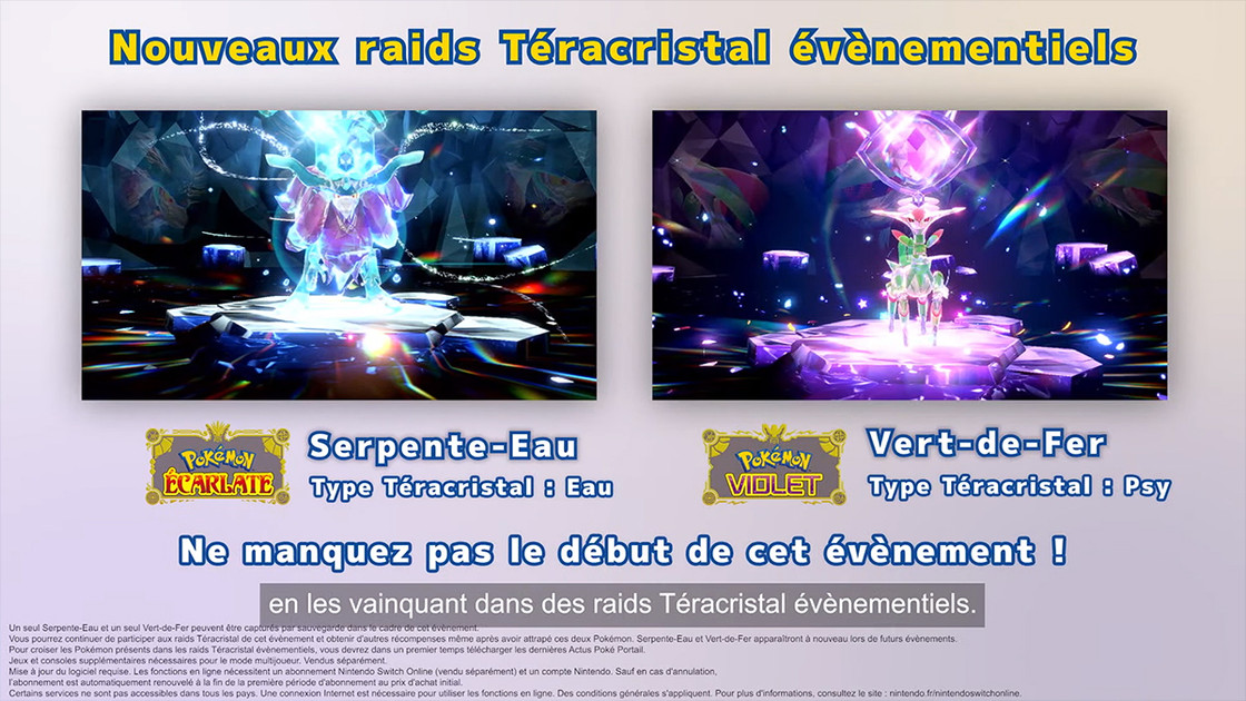 Raid Vert de Fer Pokémon Violet : date, type téracristal, étoiles, toutes les informations pour capturer Viridium