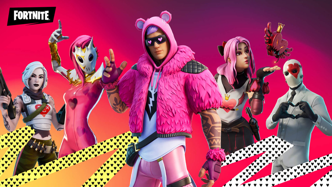 Skins Saint Valentin Fortnite, Idylle, Roi câlineur et Roncière