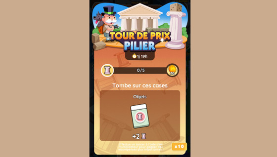 Tour de prix pilier Monopoly GO, paliers, récompenses et durée pour l'événement d'avril 2024