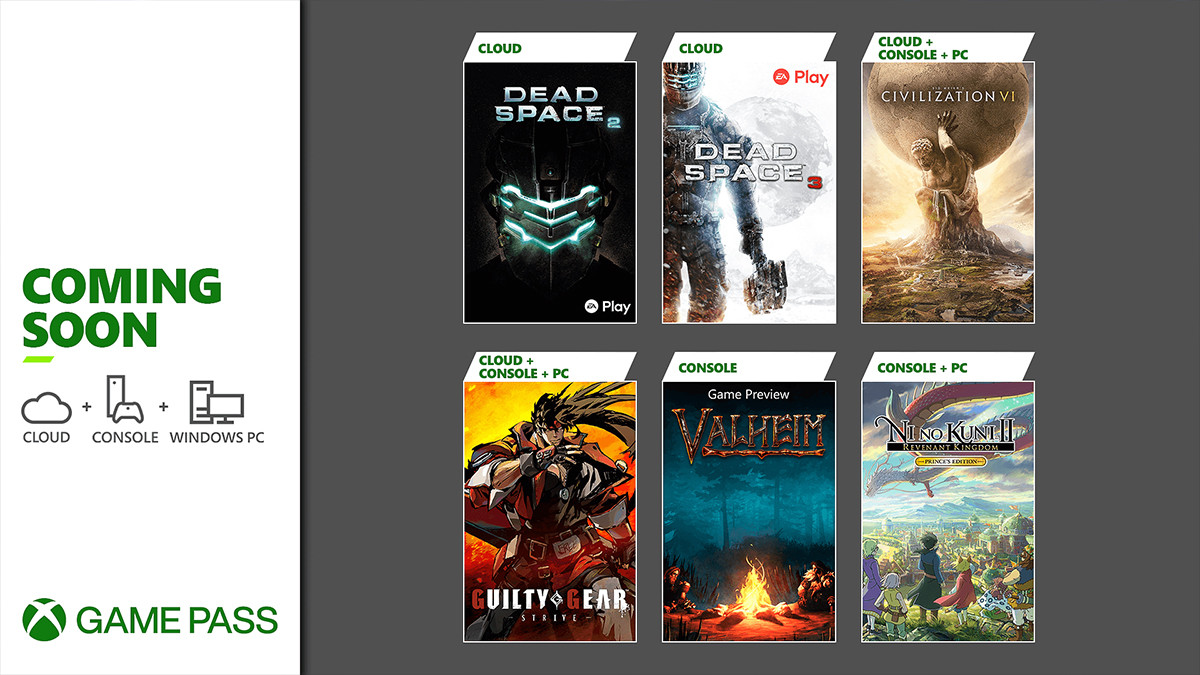 Xbox Game Pass : Civilization VI, Guilty Gear, Dead Space 2 et 3, Ni no Kuni 2, les prochains jeux annoncés