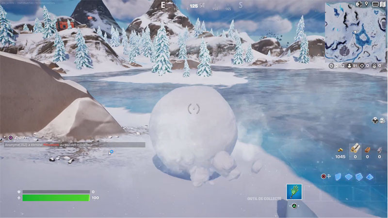 Se cacher dans une boule de neige géante aux Sapins somnolents, à Brutal Bastion et Lonely Labs dans Fortnite, comment réussir le défi de la saison 1 du chapitre 4 ?