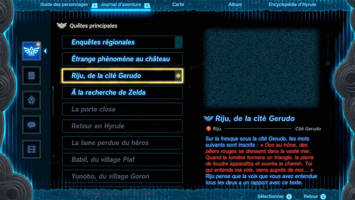 Zelda TOTK Riju de la Cité Gerudo, solution de l'énigme