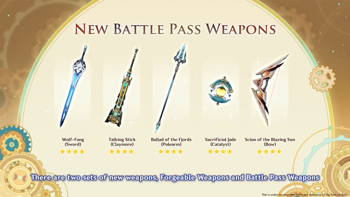 Nouvelles armes au patch 4.0 de Genshin Impact, retrouvez les 4 étoiles et le 5 étoiles de la mise à jour