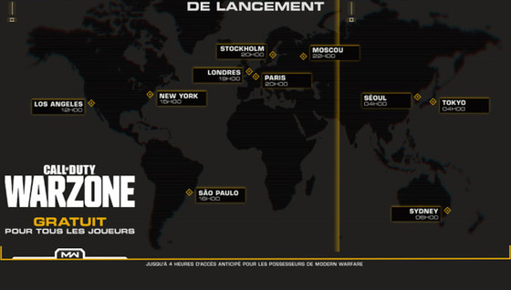 À quelle heure peut-on jouer à Warzone ?