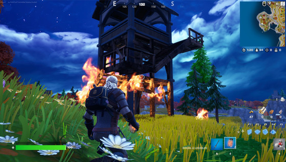 Défi : Mettre le feu à des objets ou à des structures en une seule partie dans Fortnite