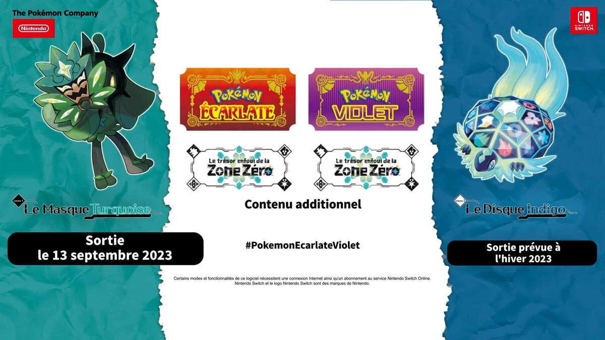 Quand sort le DLC Le Masque Turquoise dans Pokémon Écarlate et Violet ?