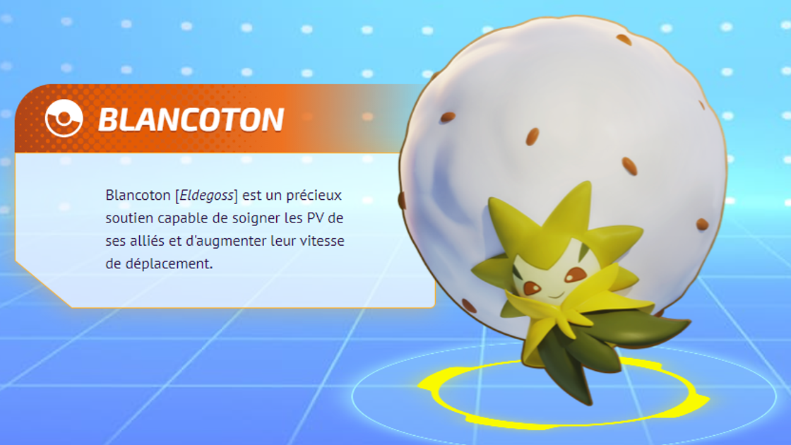 Blancoton (Eldegoss) Pokemon Unite, meilleurs build, moves et objets