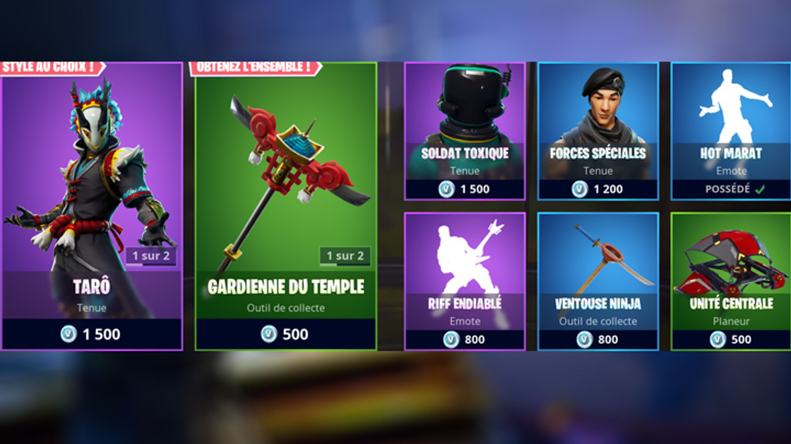 Boutique Fortnite 25 novembre