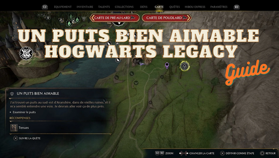 Comment réaliser la quête, un Puits bien Aimable, sur Hogwarts Legacy ?