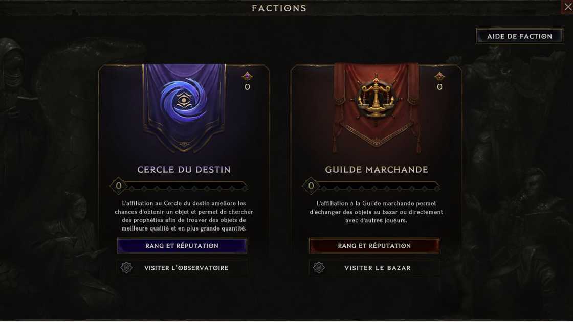 Last Epoch factions : comment rejoindre les factions Cercle du Destin et Guilde Marchande ?