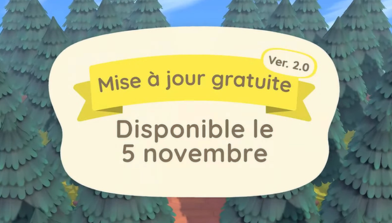 A quelle heure sort la mise à jour Animal Crossing du 5 novembre ?