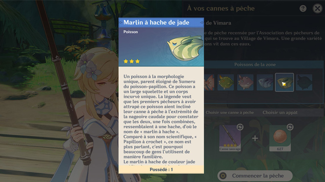 Marlin à hache de jade Genshin Impact, où et comment le pêcher ?