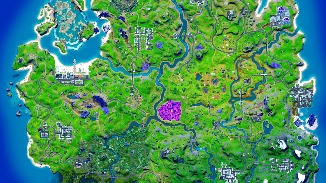 Nouvelle map Fortnite au patch 18.21, Ville des cubes sur la carte