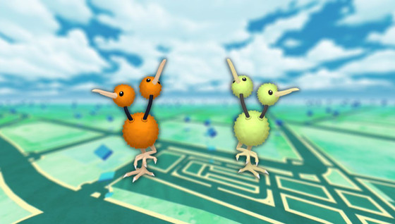 Doduo (shiny) dans les Heures de Pokémon Vedette de juin 2023 sur Pokémon GO