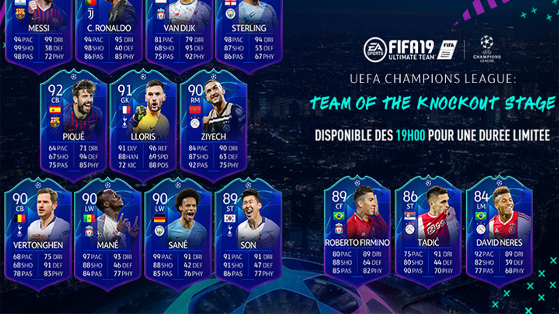 FIFA 19 : TOTT, liste des cartes, joueurs de la Team Of The Tournament