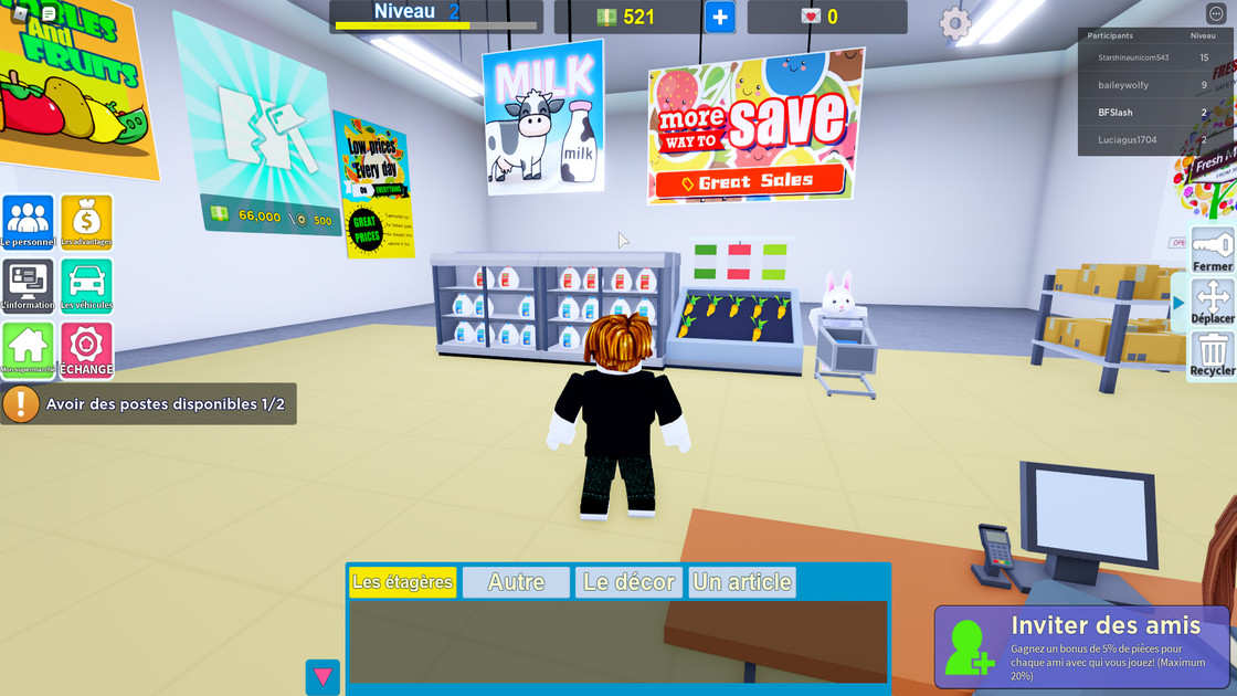 Code My Supermarket Roblox 2021 promo, liste