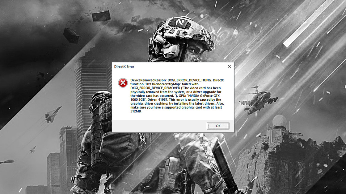 Erreur DXGI_ERROR_DEVICE_HUNG Battlefield 2042, comment le résoudre ?