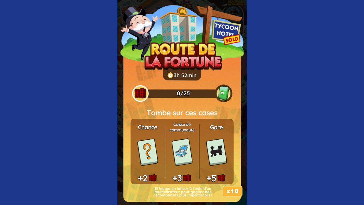 Route de la fortune Monopoly GO, paliers, récompenses et durée pour l'événement de mars 2024
