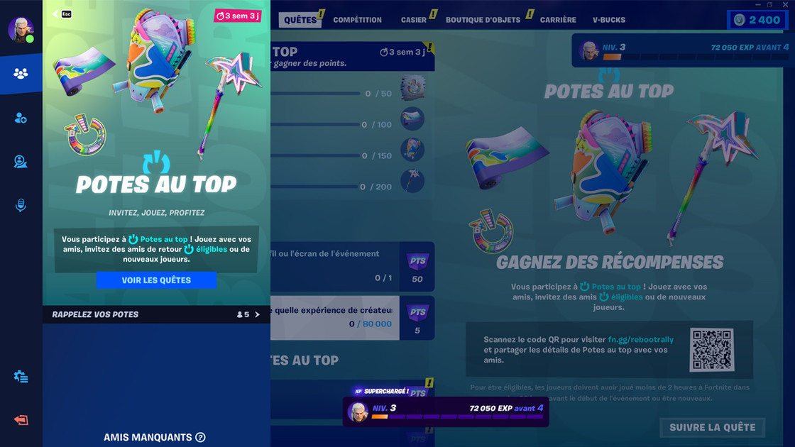 fn.gg Reboot Rally Fortnite, comment participer à l'évènement Potes au top Fortnite 2023 ?