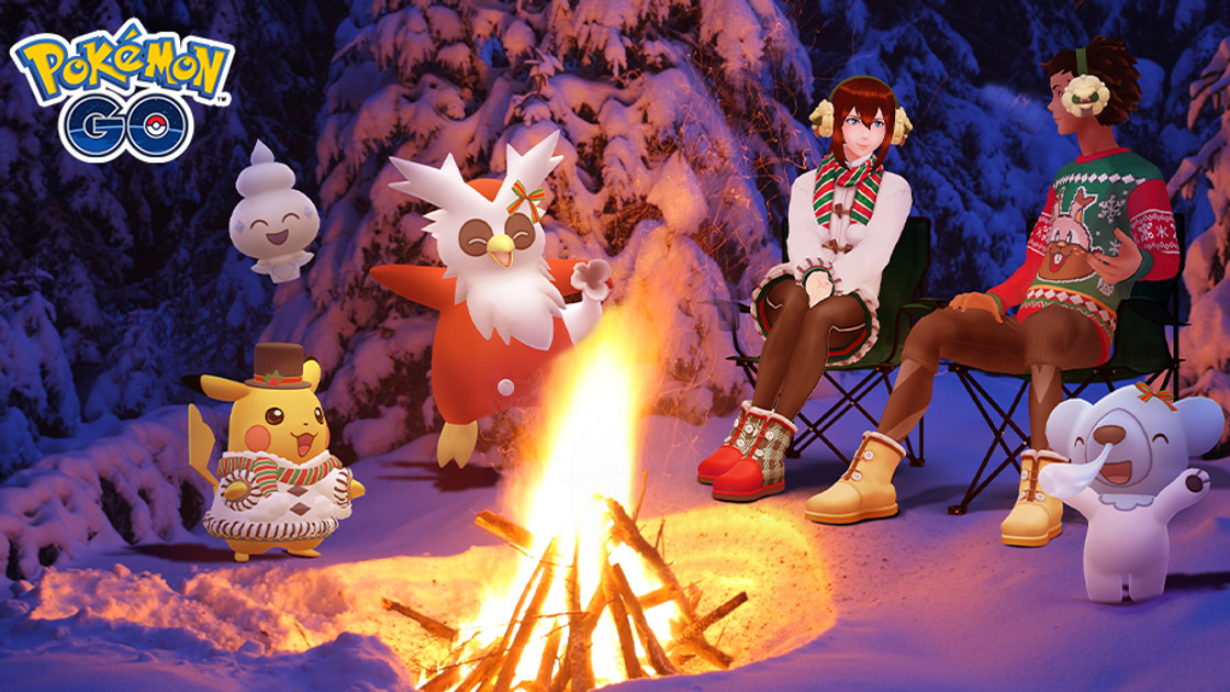 Les Fêtes d’hiver de Pokémon GO : Pikachu, Cadoizo et Polarhume costumés, Sorbébé et Lippoutou shiny