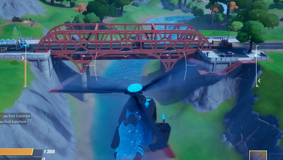 Défi : Voler avec le Choppa sous les ponts en acier violet, rouge et bleu
