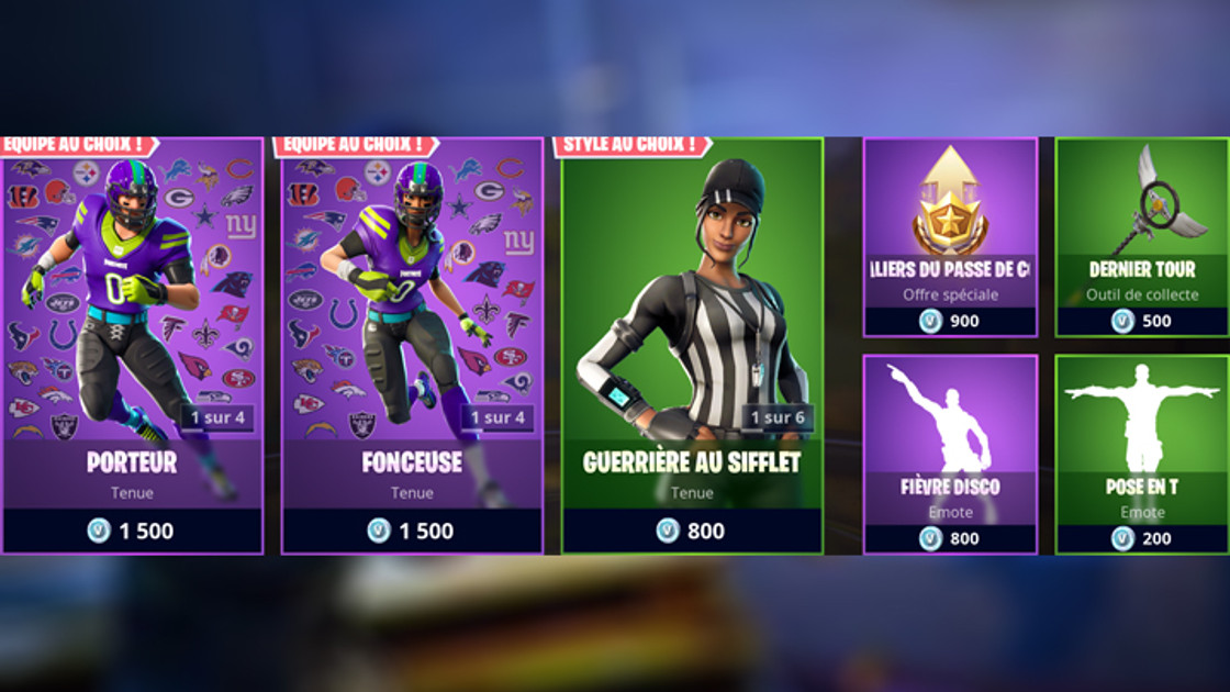 Boutique Fortnite 10 novembre