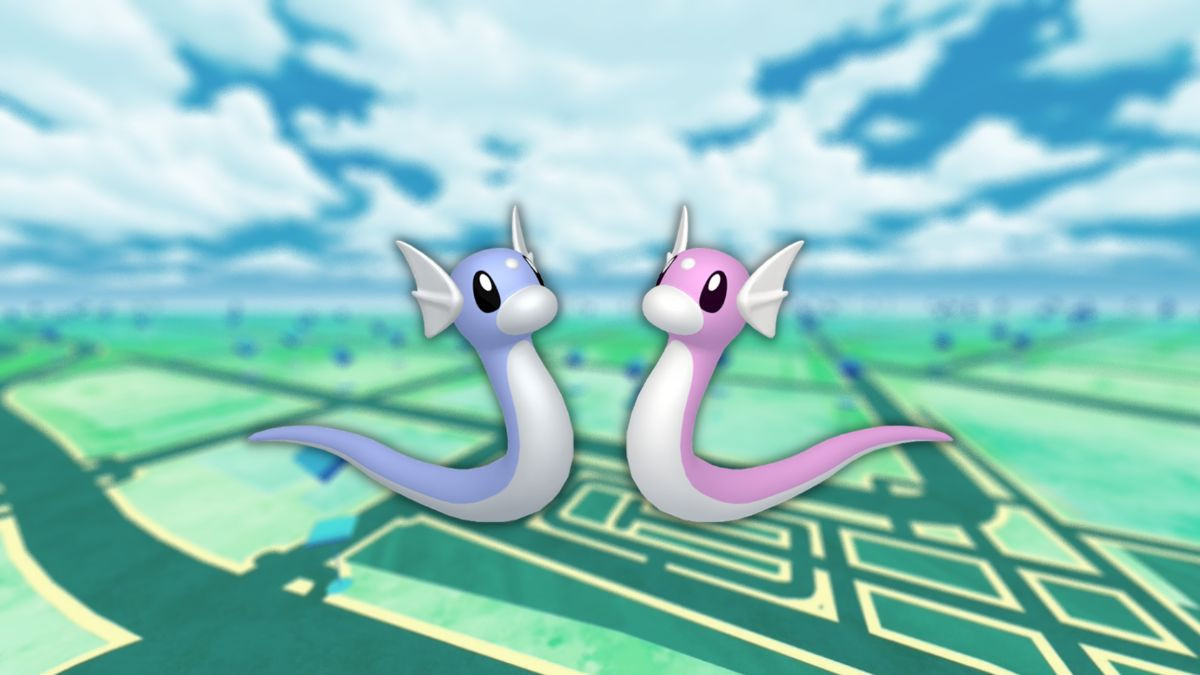 Minidraco (shiny) dans les Heures de Pokémon Vedette de février 2024 sur Pokémon GO