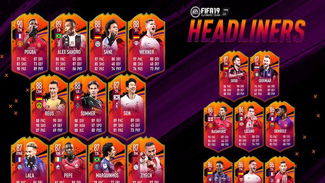 FIFA 19 : Vedettes FUT 19, détails et liste des cartes Headliners