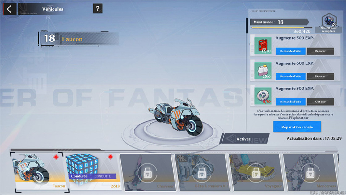 Pièces de véhicules Tower of Fantasy, comment les avoir dans ToF ?