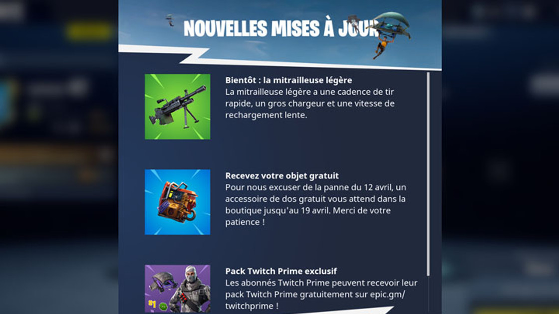 Fortnite : Mitrailleuse légère, nouvelle arme