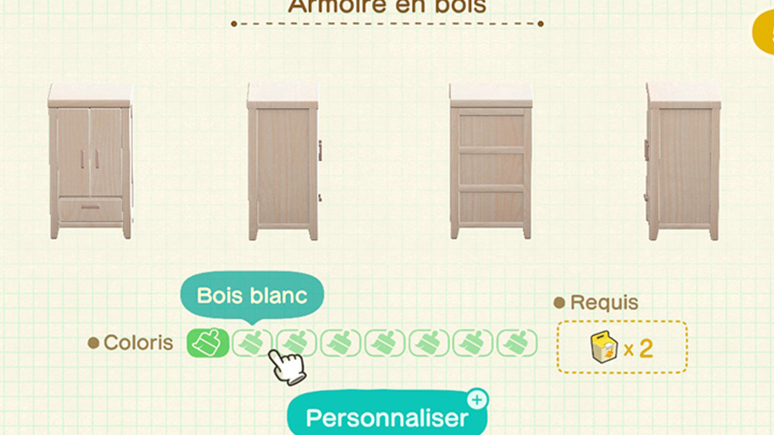 Animal Crossing New Horizons : Personnaliser ses meubles, guide et astuce