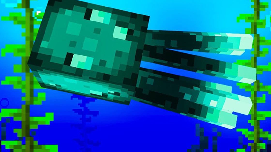 Minecraft 1.17 : Le Poulpe Luisant (ou Glow Squid), nouveau mob de la Caves and Cliffs Update