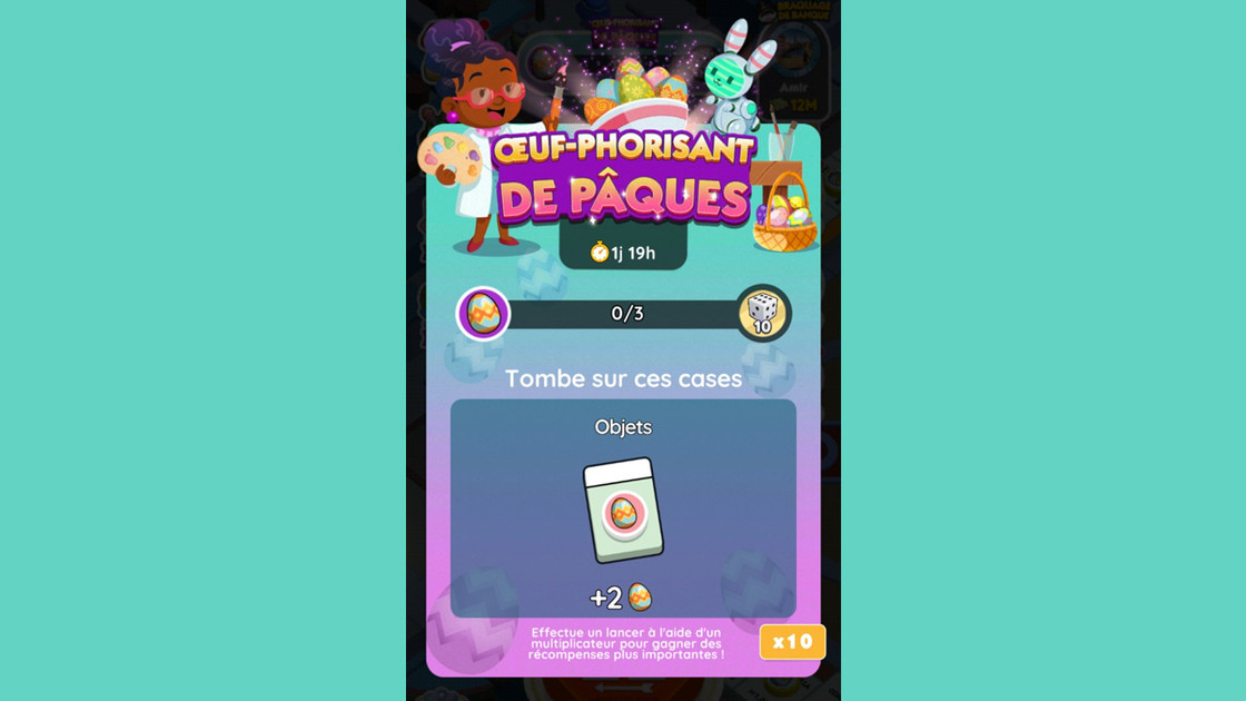 Œuf-Phorisant de Pâques Monopoly GO, paliers, récompenses et durée pour l'événement d'avril 2024