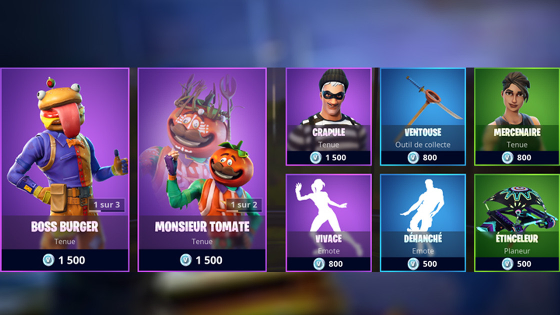 Boutique Fortnite 14 novembre