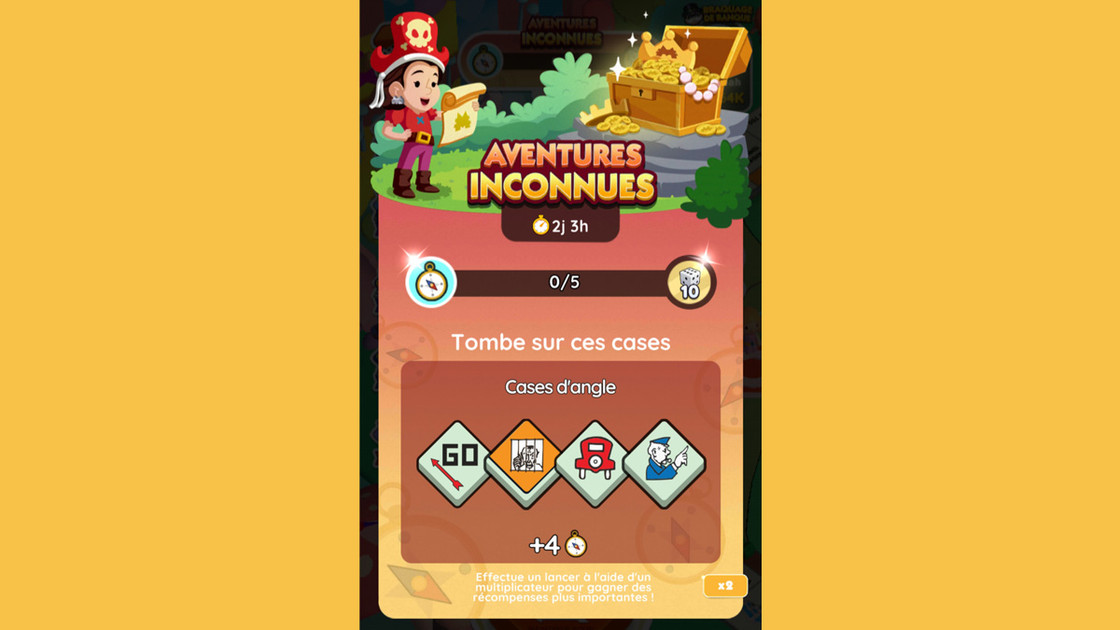 Aventures inconnues Monopoly GO, paliers, récompenses et durée pour l'événement de novembre 2023