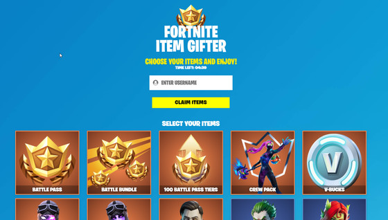 Fortnite Item Gifter, infos sur un site à éviter