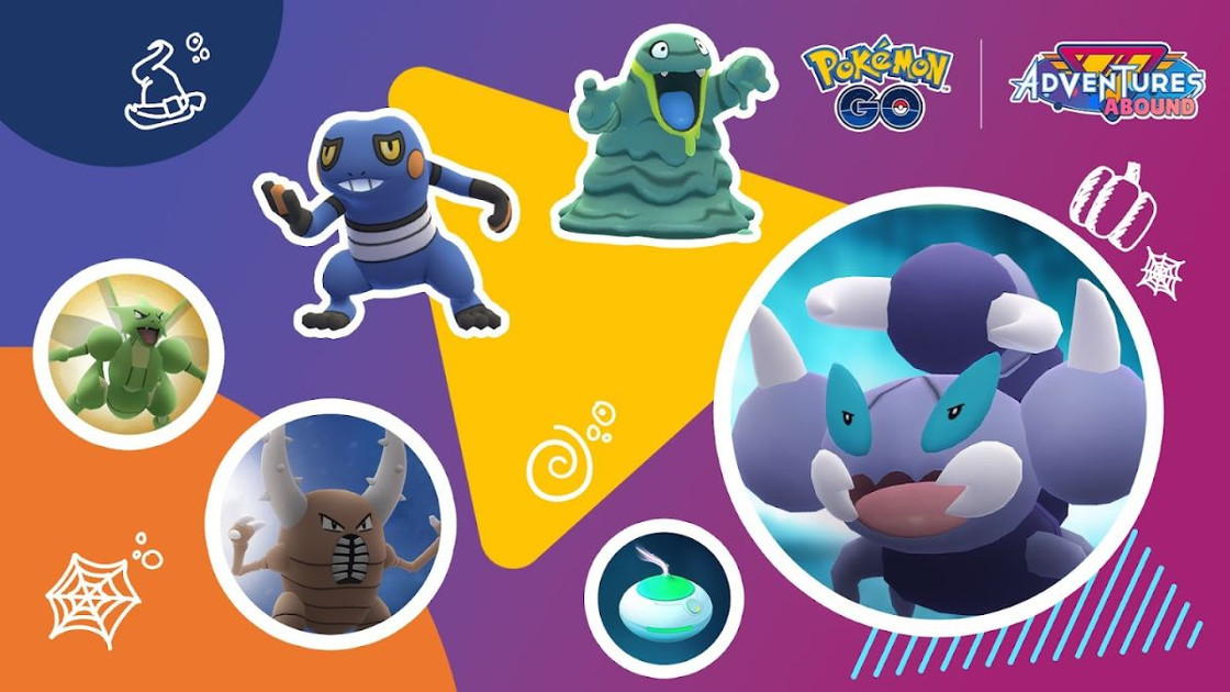 Journée Encens Rapion (shiny) sur Pokémon Go avec des Pokémon de type Insecte et Poison