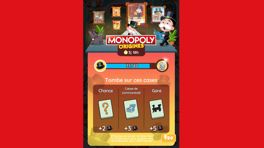 Monopoly Origines Monopoly GO, paliers, récompenses et durée pour l'événement de janvier 2024