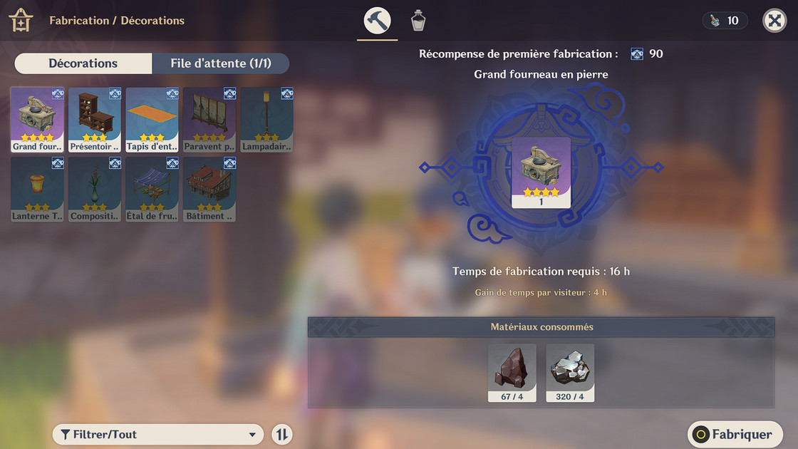 Meuble Sérénithéière Genshin Impact, comment en fabriquer ?