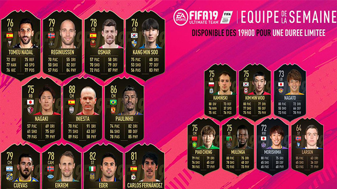 FIFA 19 : TOTW, l'équipe de la semaine 40 – FUT