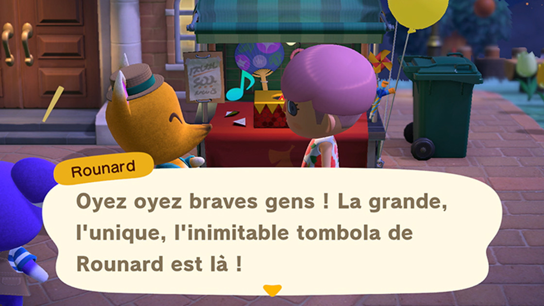 Tombola de Rounard dans Animal Crossing : New Horizons, dates et infos