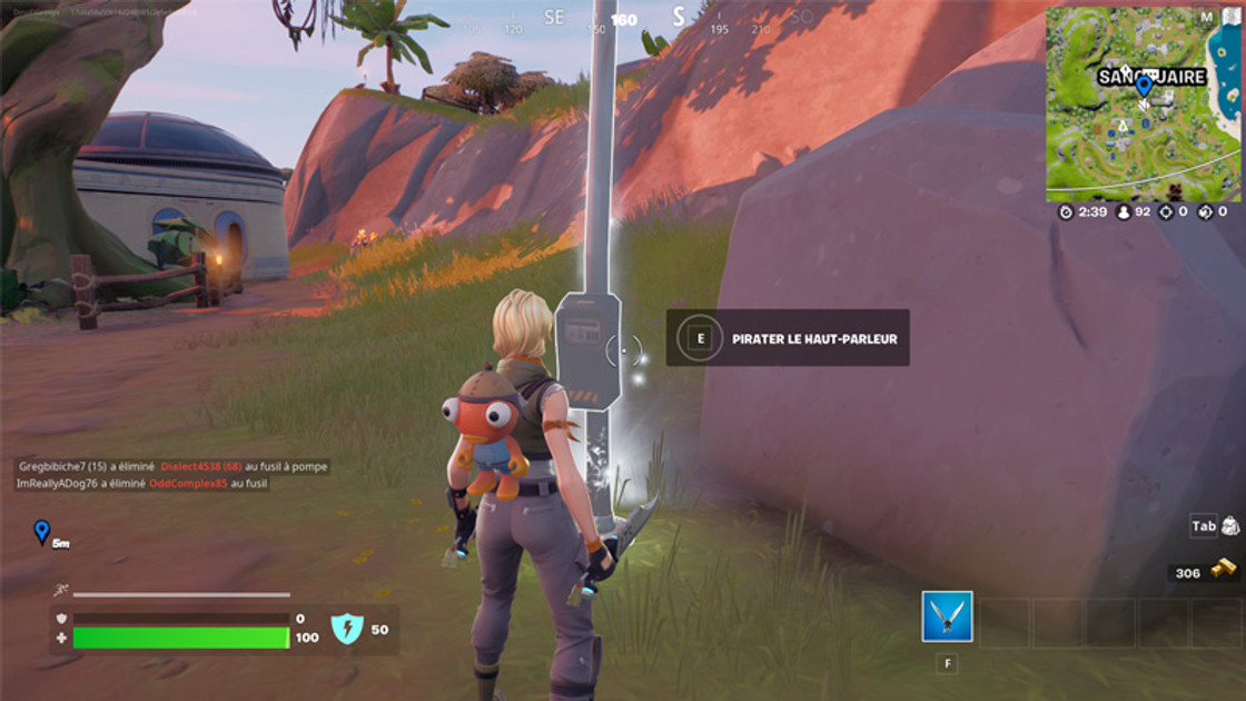 Connecter l'Onirisme à un haut-parleur au Sanctuaire dans Fortnite, défi saison 2 chapitre 3