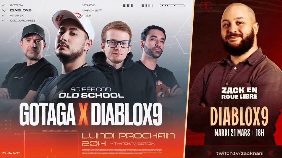 Diablox9 sera en live sur Twitch avec Gotaga, CordJordan et Wartek puis Zack Nani