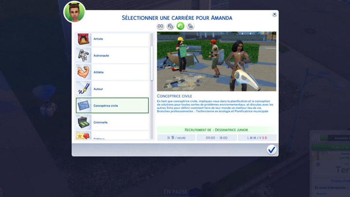 Sims 4 : Concepteur civil, nouveau métier de l'extension écologie