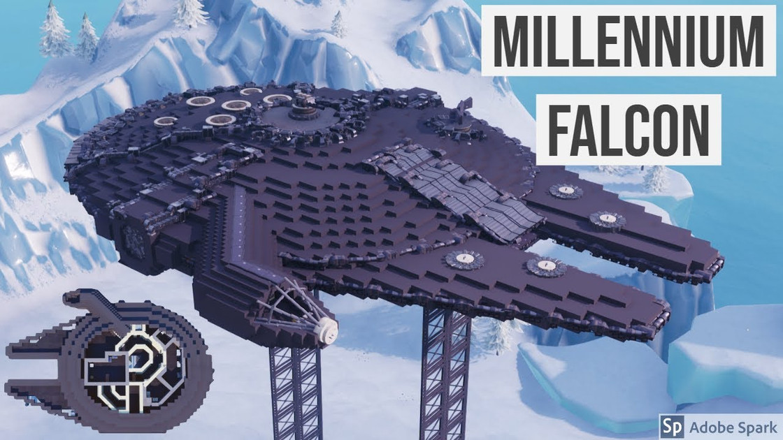 Fortnite : Le Faucon Millenium construit par un joueur dans le mode créatif