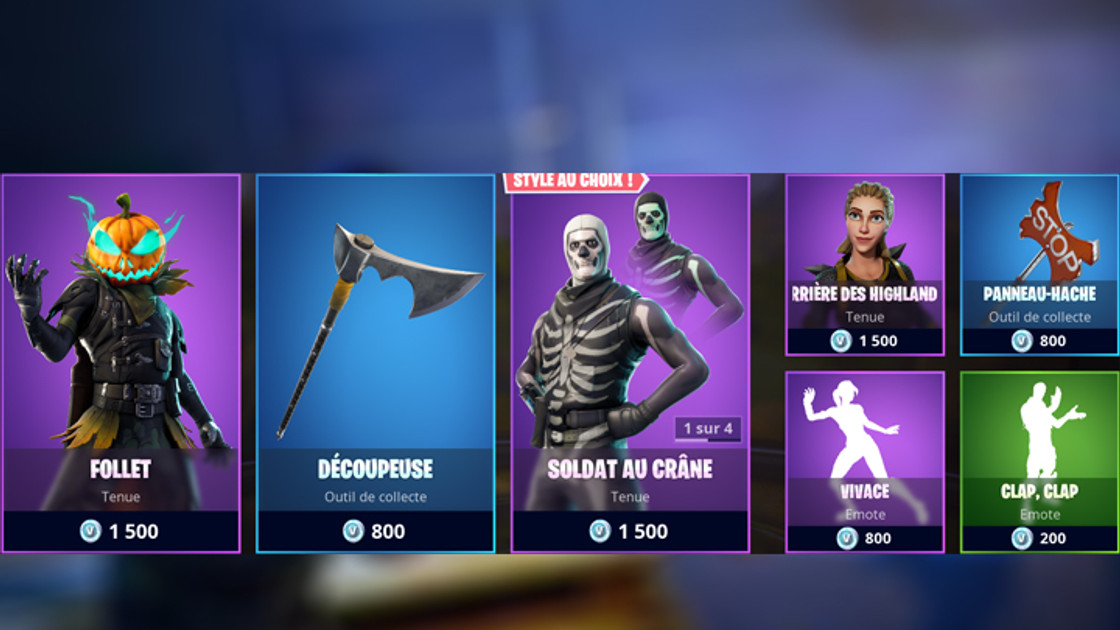 Boutique Fortnite 14 octobre