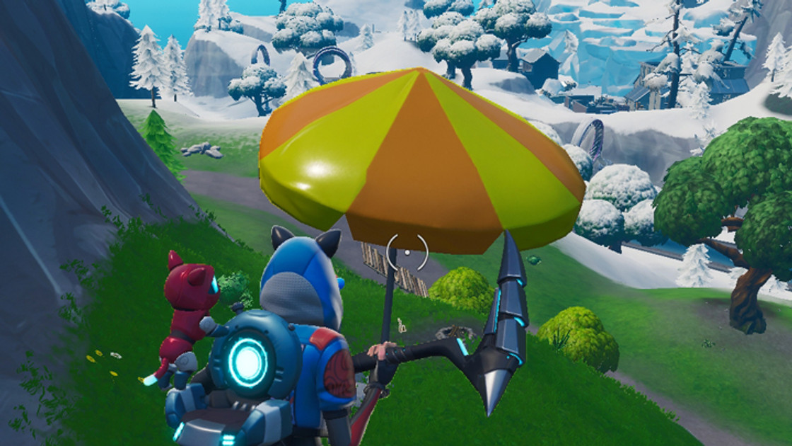 Fortnite : Rebondir sur un parasol de plage géant dans différentes parties, défi 14 jours de l'été