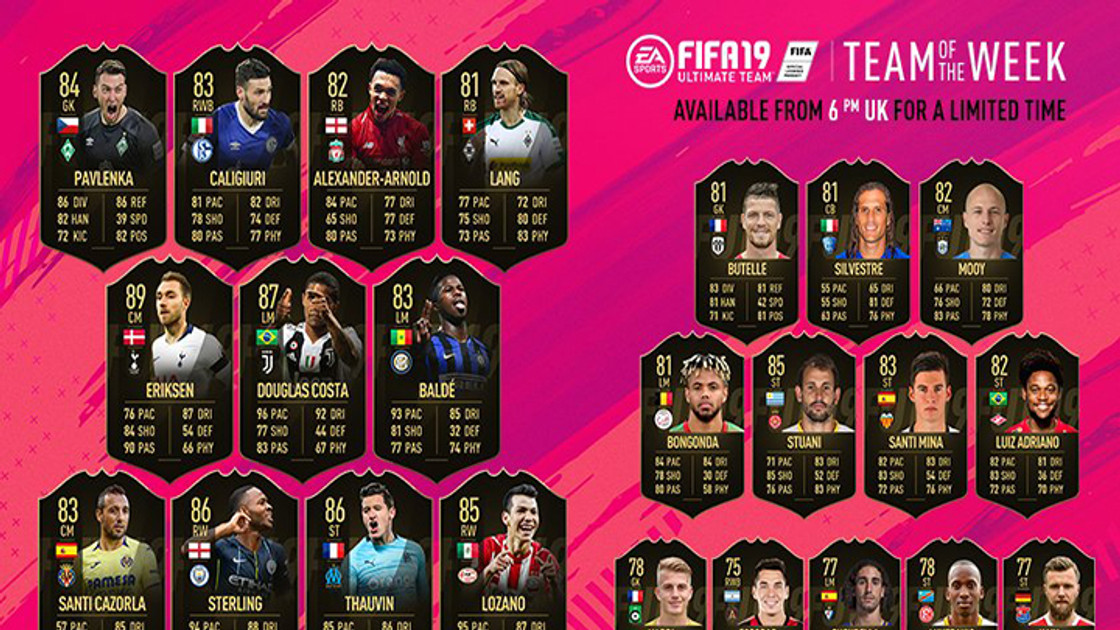 FIFA 19 : TOTW, l'équipe de la semaine 11 – FUT